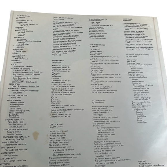 John Lennon/Yoko Ono Double Fantasy 1980.
Vinyl record - Picture 3 of 3